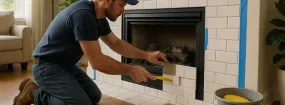 Repairing Cracked Fireplace Tiles Eastwoods in Grapevine, Grapevine